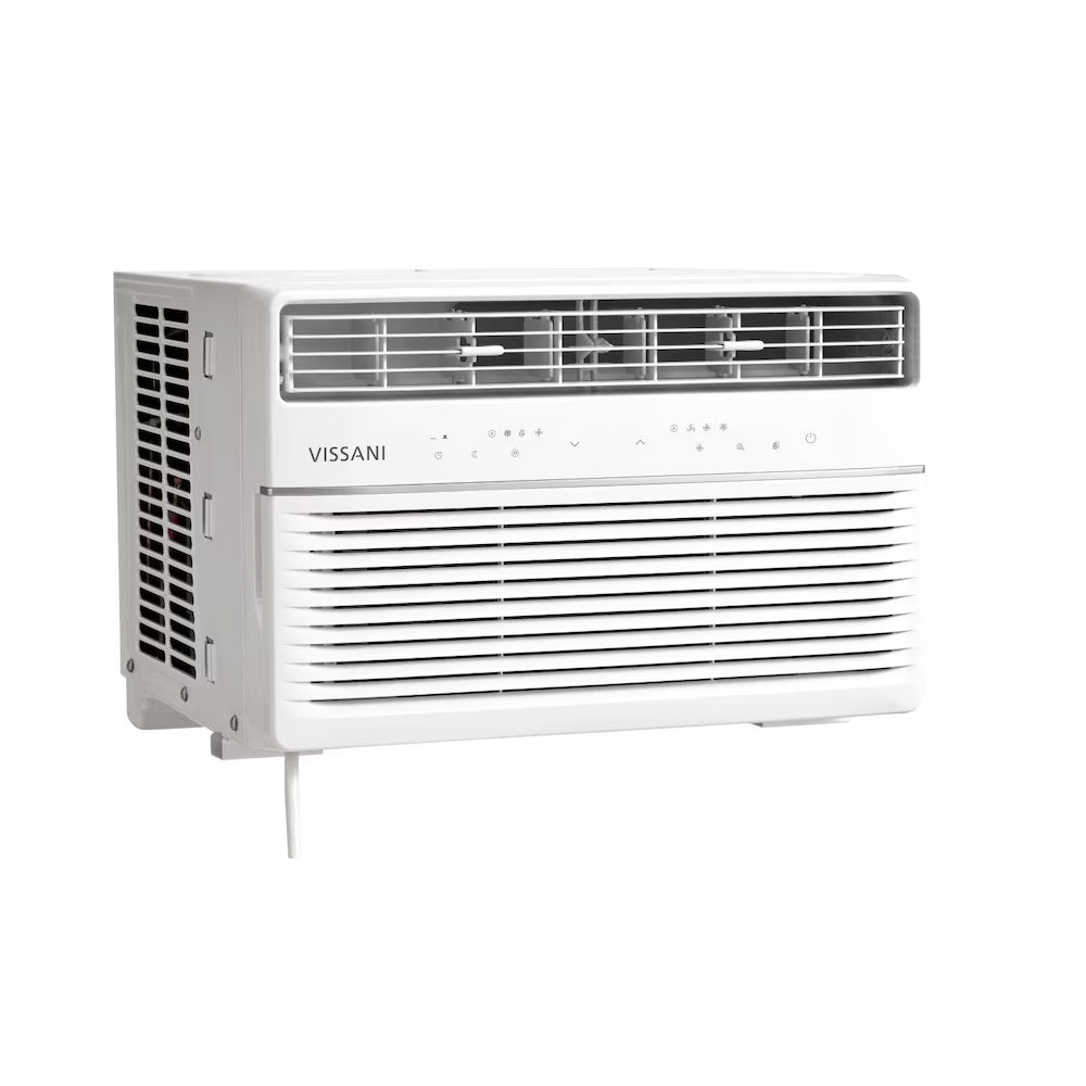 Vissani 8,000 BTU Window Air Conditioner Cools 350 Sq. Ft. with Dehumidifier Mode and Remote Control in White