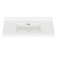 Magick Woods 37-Inch Width x 22-Inch Depth White Vanity Top with Rectangular Integrated Bowl