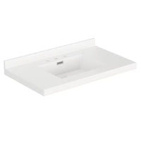 Magick Woods 37-Inch Width x 22-Inch Depth White Vanity Top with Rectangular Integrated Bowl