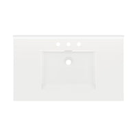 Magick Woods 37-Inch Width x 22-Inch Depth White Vanity Top with Rectangular Integrated Bowl