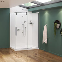 MAAX Utile 60 in. L x 80 in. H Single Back Shower Wall Panel in Erosion Bora White Matte Finish