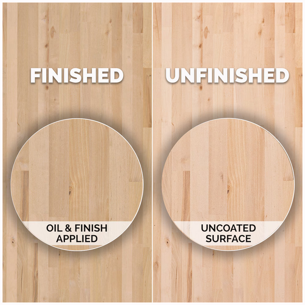 Unfinished Birch Butcher Block - 74" L x 39" W x 1.5"