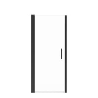 MAAX Cappadocia 33 to 35 in. W x 68 in. H Frameless Reversible Shower Door with 180-Degree Pivot Opening in Matte Black & Clear Tempered Glass