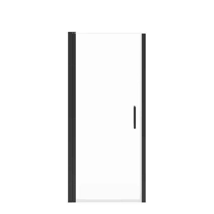 MAAX Cappadocia 33 to 35 in. W x 68 in. H Frameless Reversible Shower Door with 180-Degree Pivot Opening in Matte Black & Clear Tempered Glass