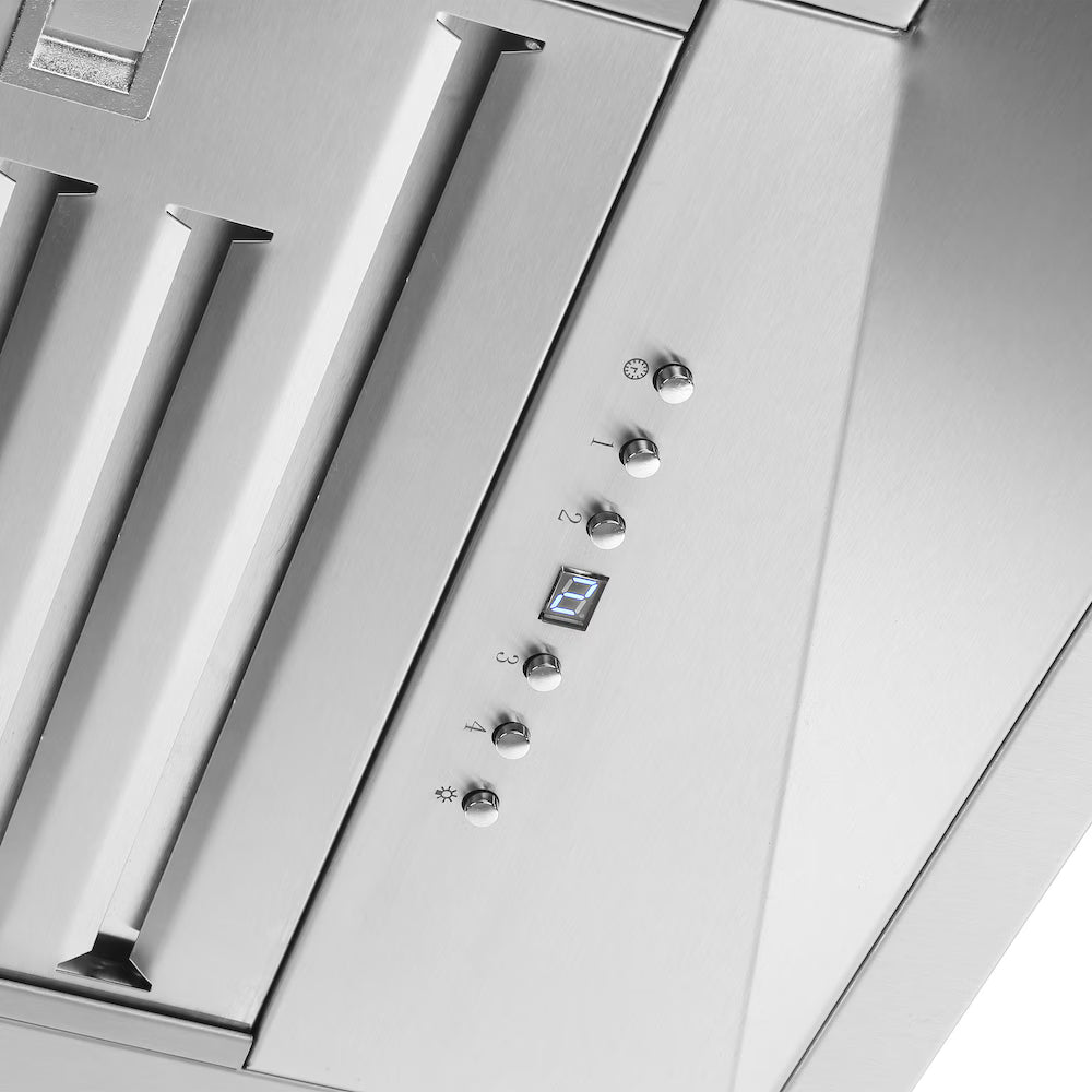 Forno Altilia 30-inch Insert Range Hood, 600 CFM, 4 Speed Control, All Stainless Steel, Baffle Filters
