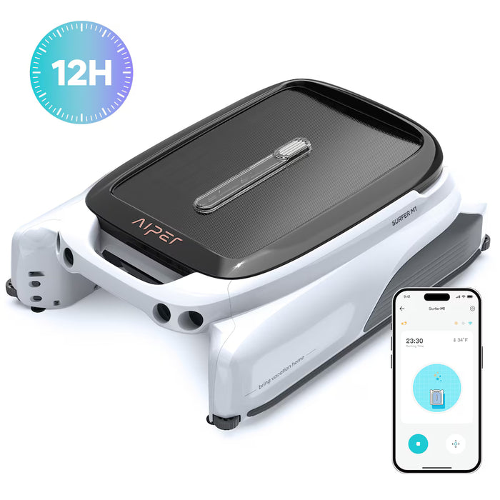 Aiper Surfer M1 Solar Powered Automatic Robotic Pool Skimmer Cleaner, Lasts 12 Hours, App Control