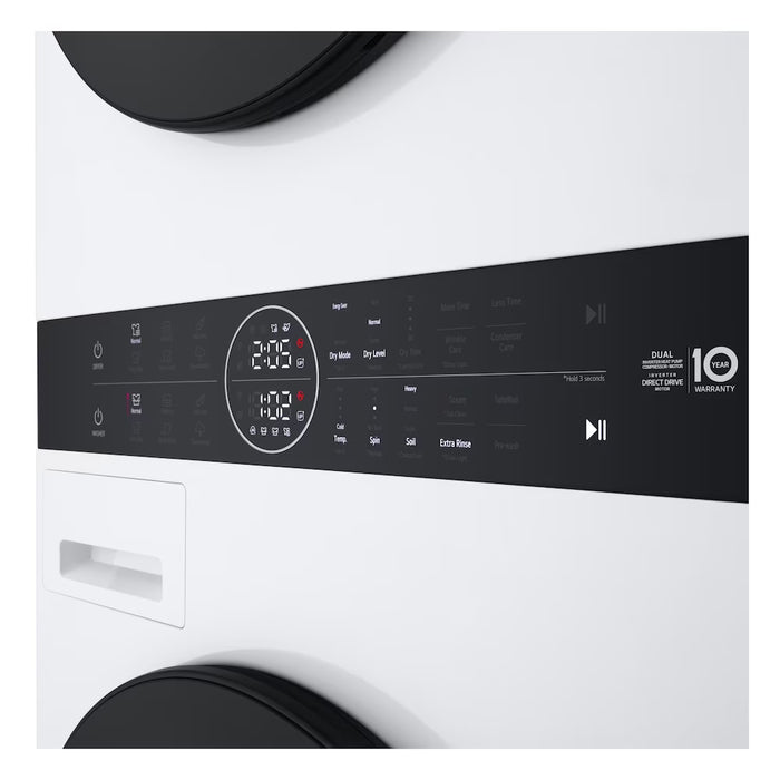 (MISSING DRYER DRAWER) LG Electronics 24-inch W Compact Single Unit WashTower with 3.1 cu. ft. Washer and 4.2 cu. ft. Dual Inverter HeatPump Technology Ventless Dryer in White