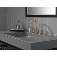Delta Nicoli J-Spout 8 in. Widespread Two-Handle Bathroom Faucet in Champagne Bronze