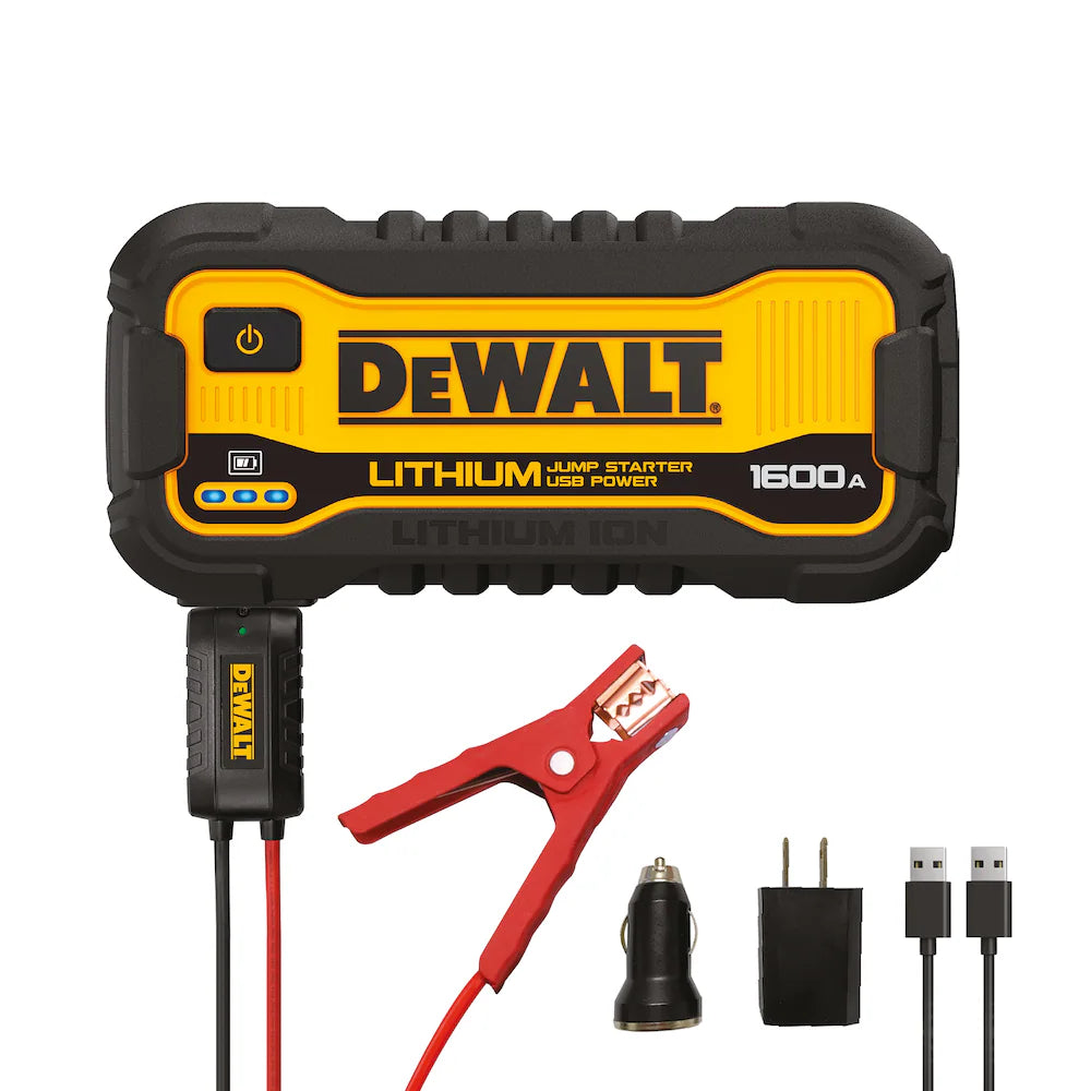 DEWALT 1600 Peak Amp Automotive Jump Starter with USB Power Bank (Missing Car Charger Adapter)