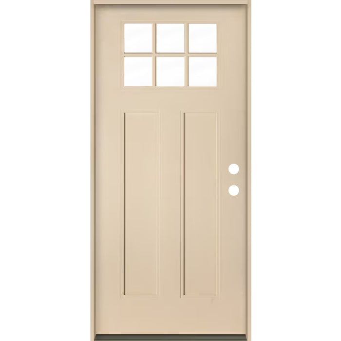 ASCEND Modern Faux Pivot Fiberglass 5 Lite Glass Prehung Left-Hand Front Door