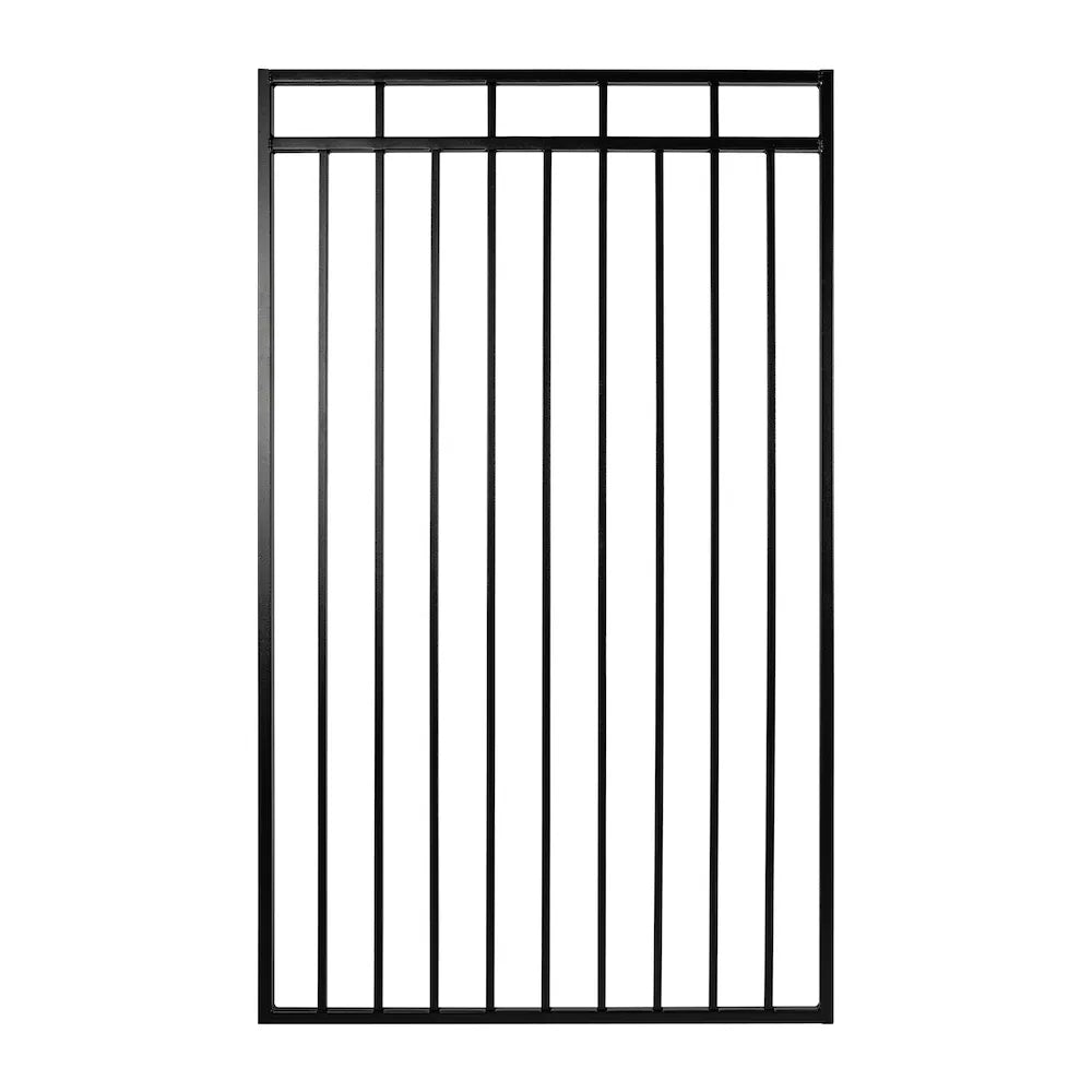 Nuvo Iron 3.75" x 5.67' Benitoite Profile Iron Center Point Fence Gate Black
