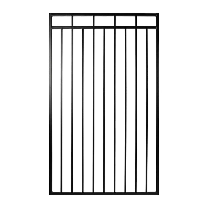 Nuvo Iron 3.75" x 5.67' Benitoite Profile Iron Center Point Fence Gate Black