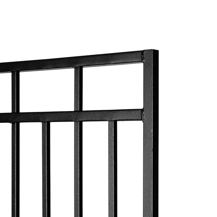 Nuvo Iron 3.75" x 5.67' Benitoite Profile Iron Center Point Fence Gate Black