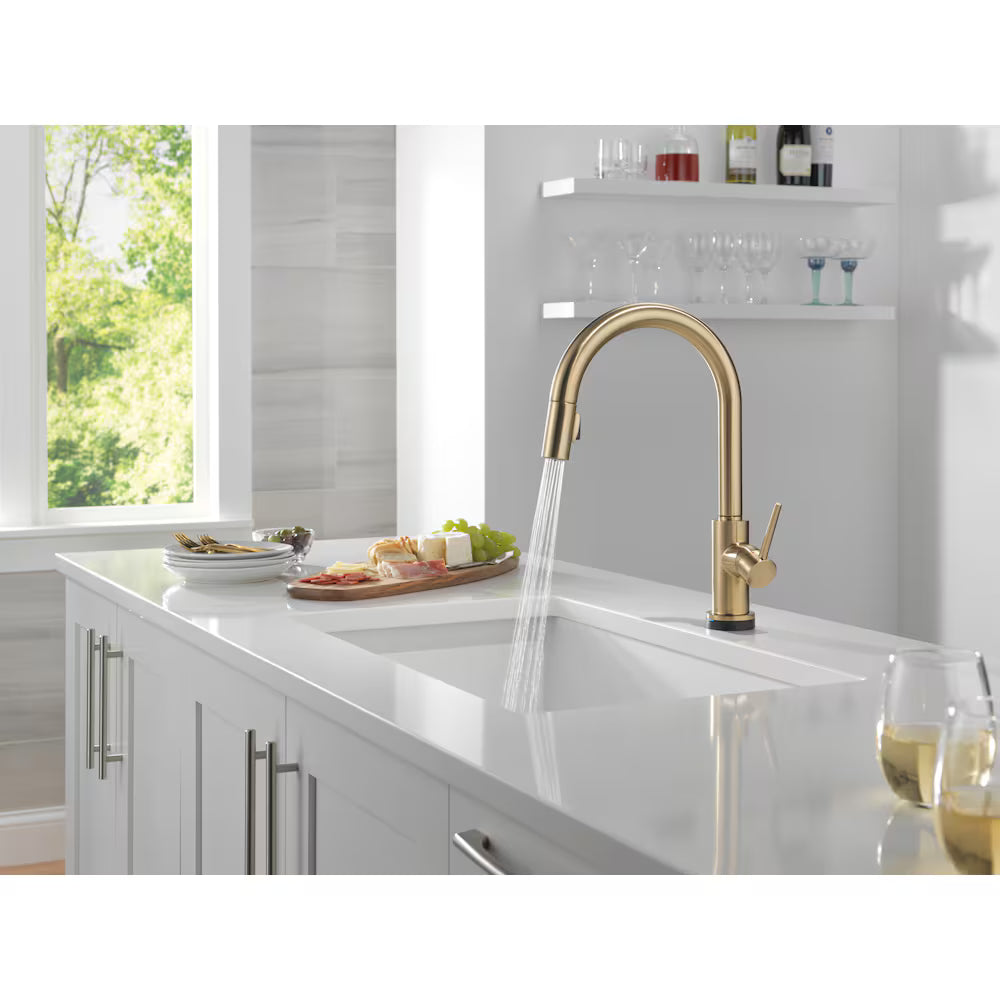 Delta Trinsic Single-Handle Pull-Down Kitchen Faucet Touch2O Touchless Technology, Champagne Bronze