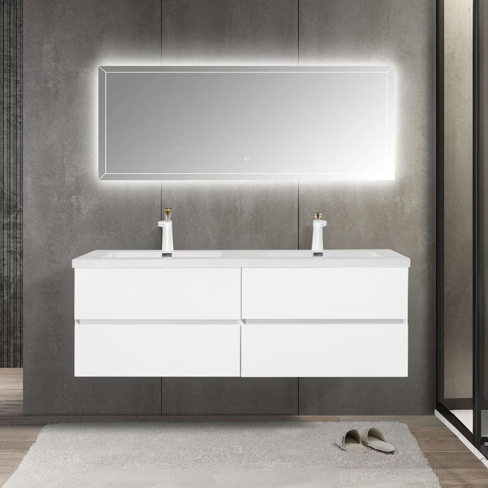 Nordic Canada Kalei 60-inch W x 21-inch D 2-Drawer Wall-Mounted Bathroom Vanity