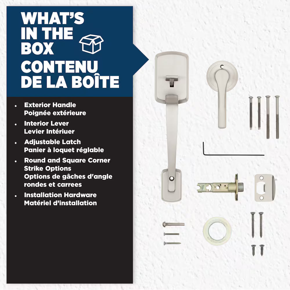 Weiser Satin Nickel Lower Half Exterior Door Handle Set