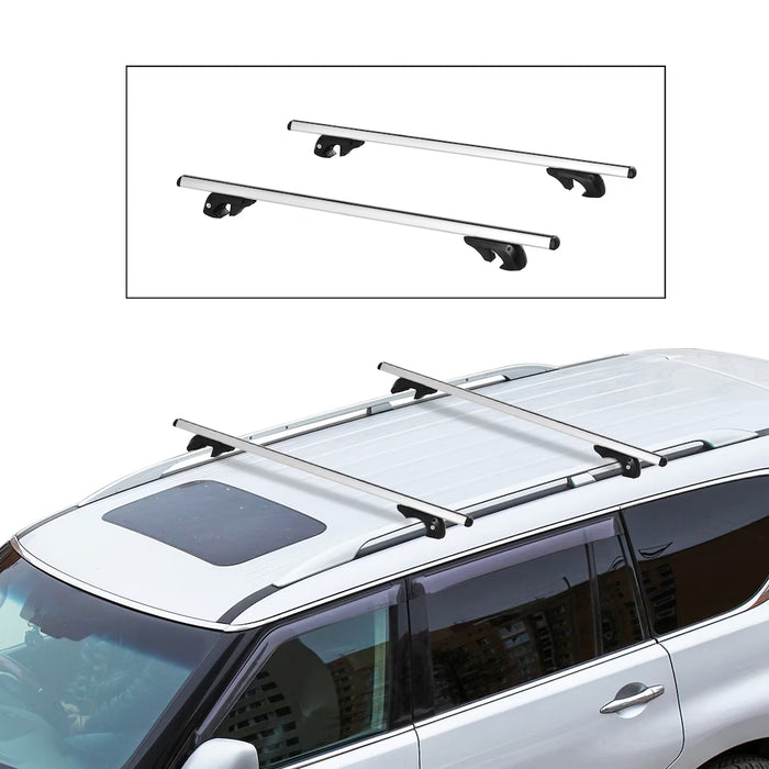 75 kg (165 lb.) Car Roof Rack Lockable with Aluminum Cross Bars