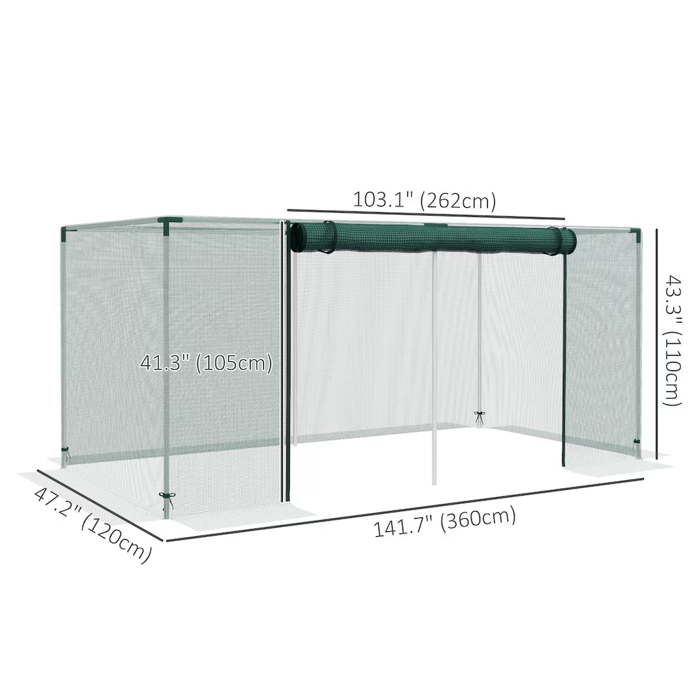 Outsunny 8 ft. x 4 ft. Patio Crop Cage, Plant Protection Tent with Zippered Door