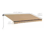 Outsunny 13 ft. x 10 ft. Patio Retractable Awning Sunshade Shelter, Amber