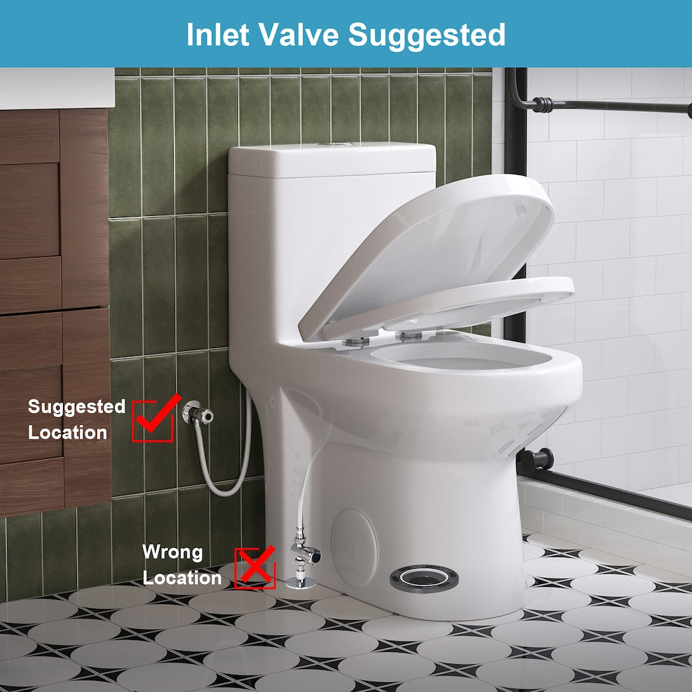 HOROW 1-Piece 4.0/6.0 LPF Dual Flush Round Compact Toilet in White with UF Soft Close Seat Included