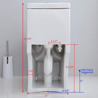 HOROW 1-Piece 4.0/6.0 LPF Dual Flush Round Compact Toilet in White with UF Soft Close Seat Included