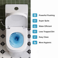 HOROW 1-Piece 4.0/6.0 LPF Dual Flush Round Compact Toilet in White with UF Soft Close Seat Included