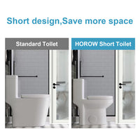 HOROW 1-Piece 4.0/6.0 LPF Dual Flush Round Compact Toilet in White with UF Soft Close Seat Included