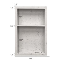 Modamo 15-inch x 24-inch Carrara Shower Niche