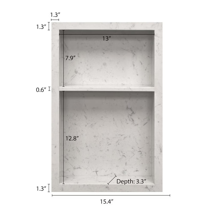 Modamo 15-inch x 24-inch Carrara Shower Niche