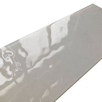 4x12-inch LuxySplash Soft Grayish Textured Glass Wall Tile - 1sq. ft. (3pcs)