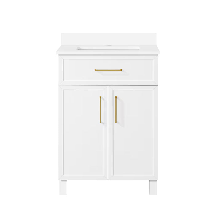 24" White Single Bathroom Vanity