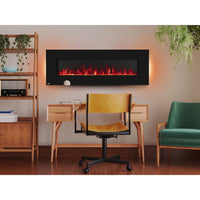Napoleon Lumi 58-inch Surface Wall Electric Fireplace with Backlighting in Black
