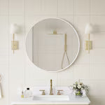 WELLFOR R1 28-inch x 28-inch Aluminum Framed Wall-Mounted Mirror in White