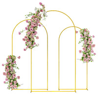 Outsunny 7/6.5/6 ft Gold Wedding Arch Set Backdrop Stand for Party