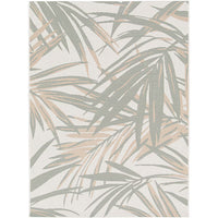 Hampton Bay Green and Beige Palm Leaf 8 ft. x 10 ft. Indoor/Outdoor Area Rug