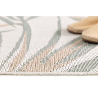 Hampton Bay Green and Beige Palm Leaf 8 ft. x 10 ft. Indoor/Outdoor Area Rug
