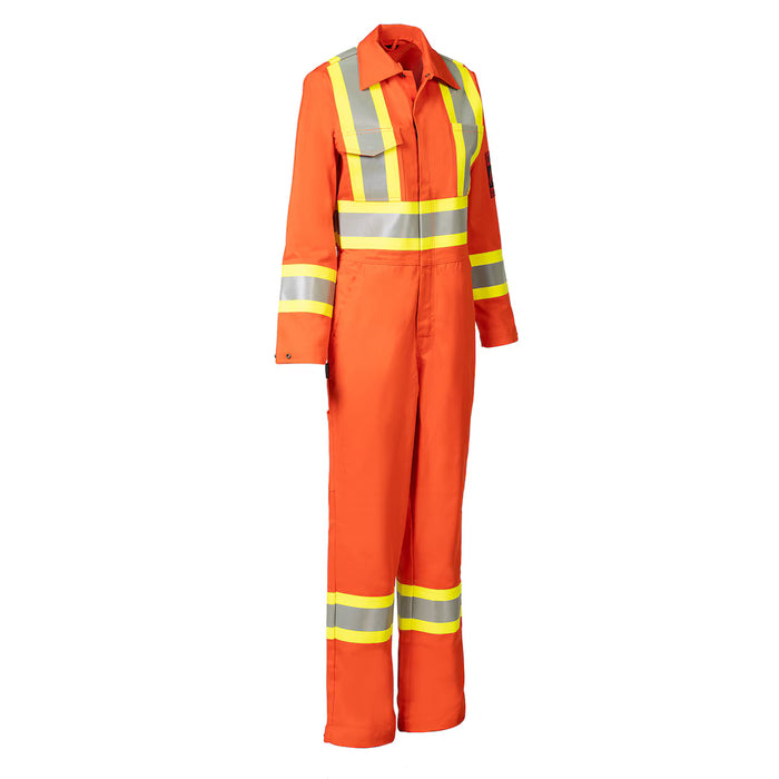 Forcefield Women's Hi-Vis Safety FR Treated Cotton Coverall - Orange SZ M