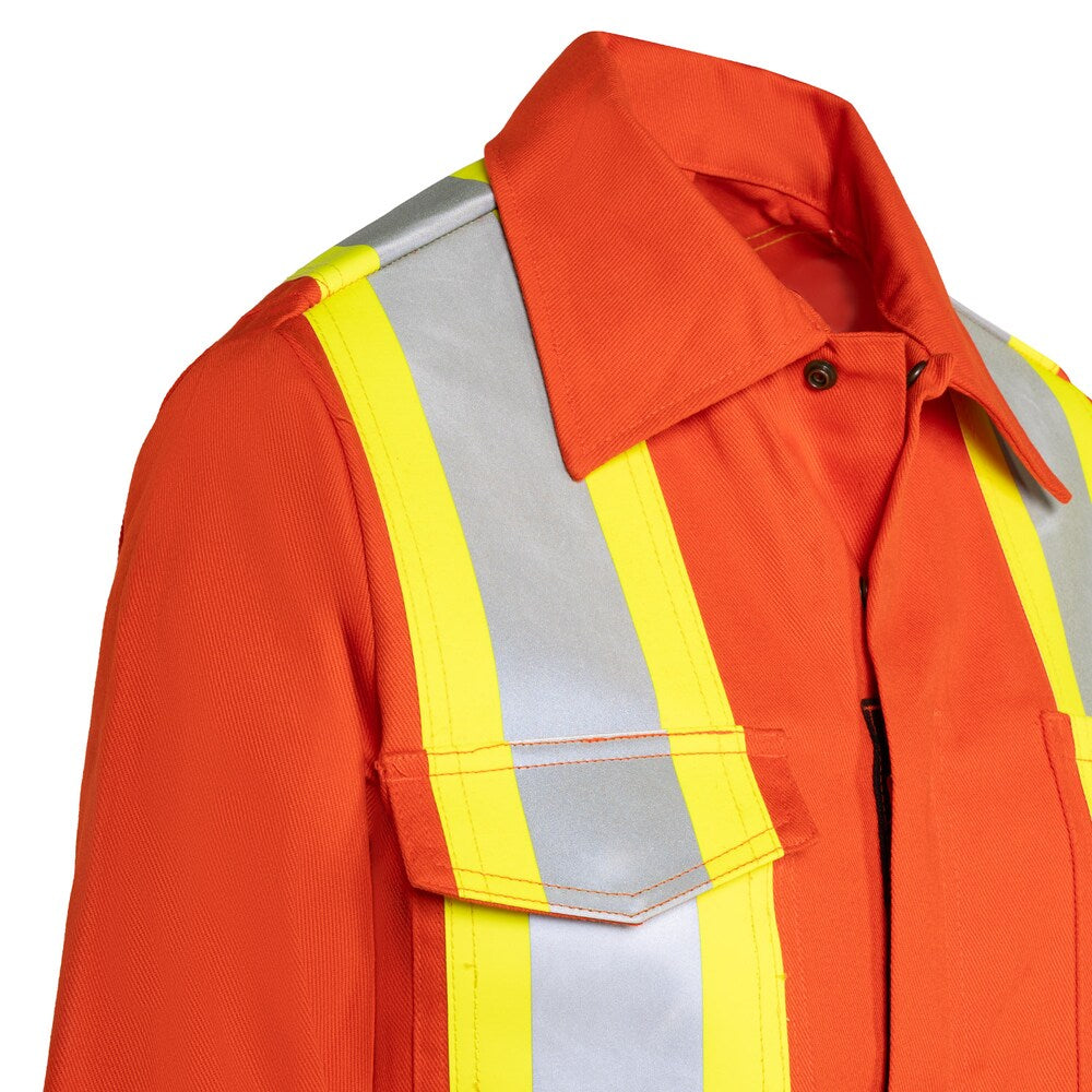 Forcefield Women's Hi-Vis Safety FR Treated Cotton Coverall - Orange SZ M