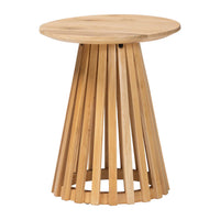 bali & pari Caribic Acacia Wood End Table in Natural Brown