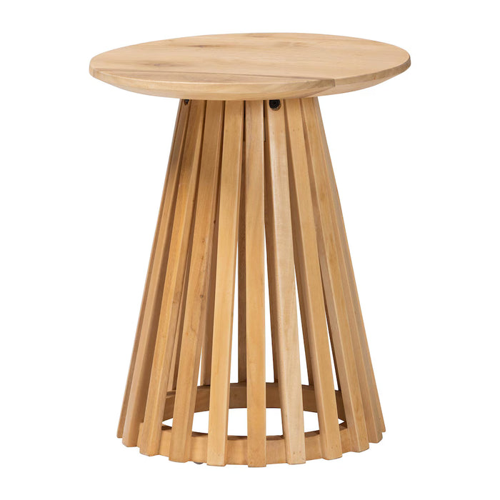 bali & pari Caribic Acacia Wood End Table in Natural Brown