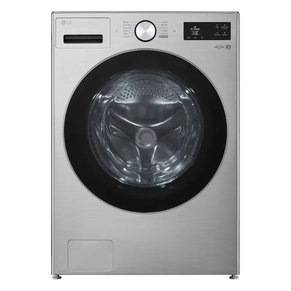 LG Electronics 5.8 cu. ft. Front Load Washer with AI DD and TurboWash 360° in Graphite Steel