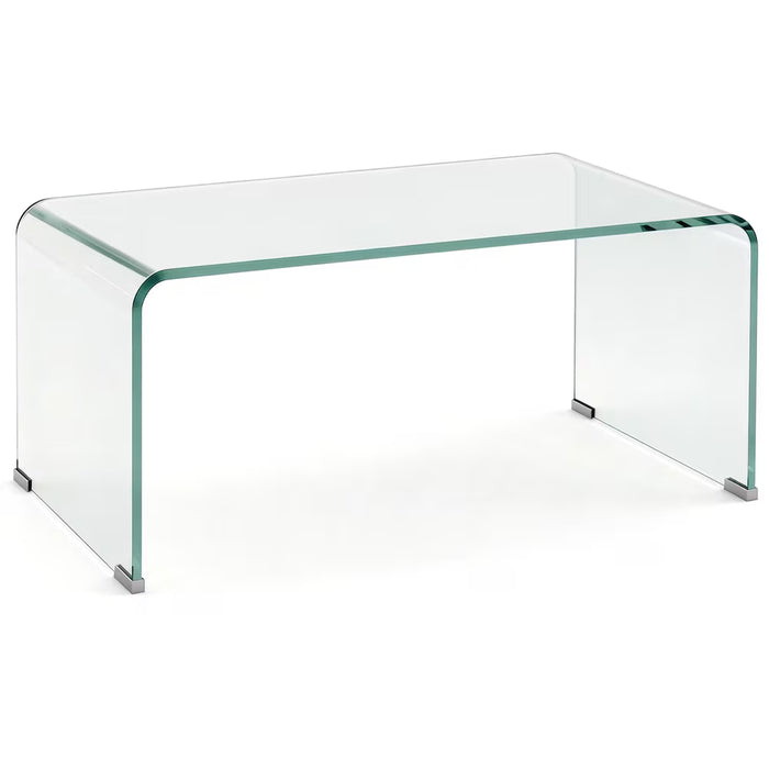 HOMCOM Clear Tempered Glass Centre Table for Living Room