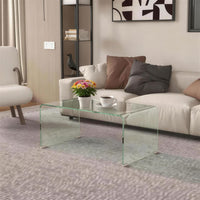 HOMCOM Clear Tempered Glass Centre Table for Living Room