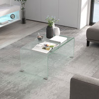HOMCOM Clear Tempered Glass Centre Table for Living Room