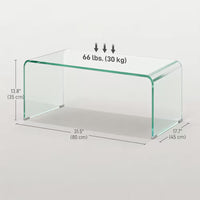 HOMCOM Clear Tempered Glass Centre Table for Living Room