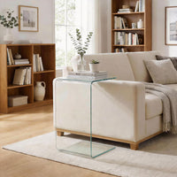 HOMCOM Clear Tempered Glass Centre Table for Living Room