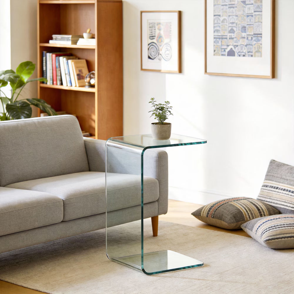 HOMCOM Clear Tempered Glass Centre Table for Living Room