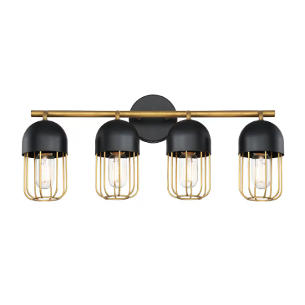 Palmerston Black and Gold 4 Light Vanity Bar