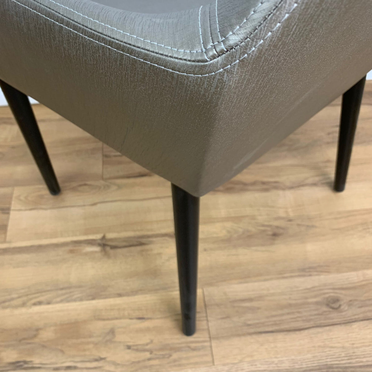 Paragami Faux Leather Lounge Chair in Grey