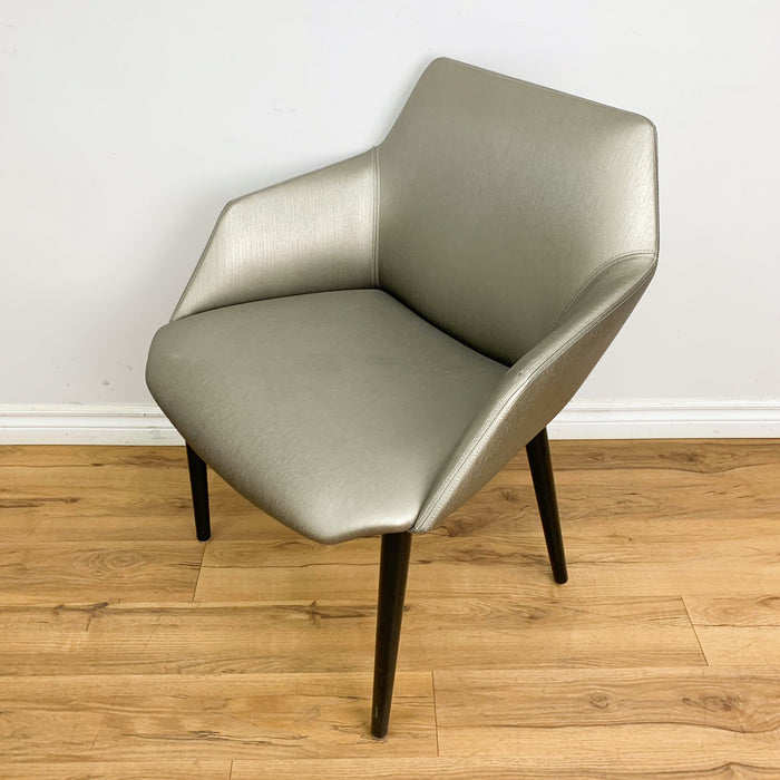 Paragami Faux Leather Lounge Chair in Grey